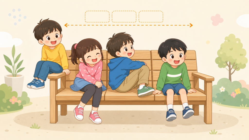擬人化した歯のベンチ画像